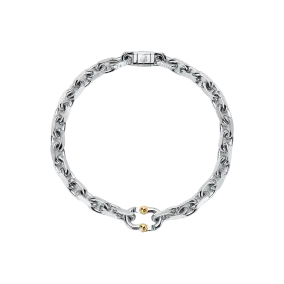 Makers Narrow Chain Bracelet in Sterling Silver and 18k Gold