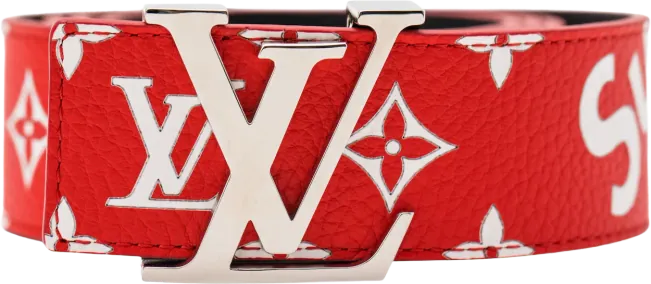 Louis Vuitton x Supreme Initiales BeltÂ 40Â MM Monogram Red