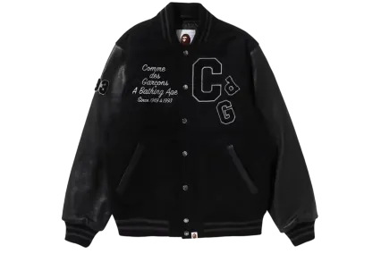 BAPE x Comme des Garcons Osaka Exclusive Varsity Jacket Black US XL