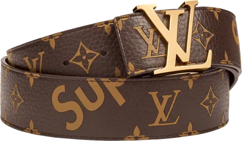 Louis Vuitton x Supreme Initiales Belt 40 MM Monogram Brown Gold