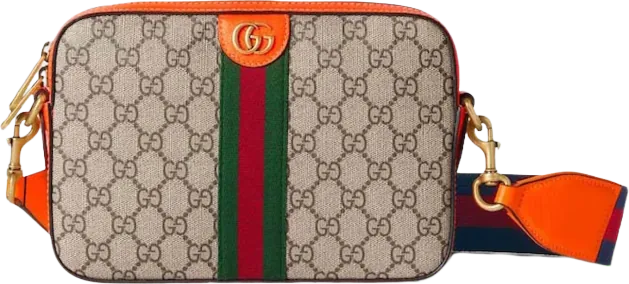 Gucci Ophidia GG Small Crossbody Bag Beige/Ebony/Orange