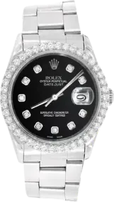 ROLEX DATEJUST 36MM STEEL (16264) - 2.00CTW CUSTOM BEZEL