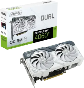 ASUS Dual GeForce RTXâ„¢ 4060 Ti White OC Edition 8GB GDDR6