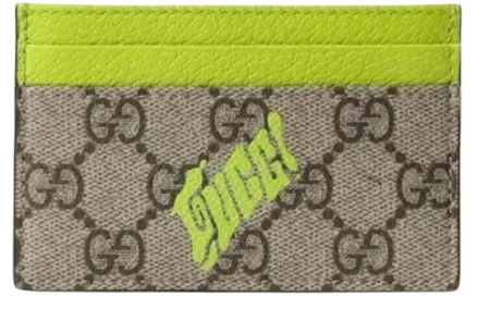 Gucci Beige/Green Gucci Icon Fun Monogram Card Holder