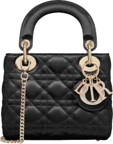 Dior Lady Dior Cannage Satin Mini Black
