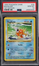 1999 Pokemon Base Set Shadowless 1st Edition Magikarp #35 PSA 10 GEM MINT