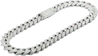 14K White Gold Diamond Cuban Chain ( 564 GR ) ( 45 CTW )