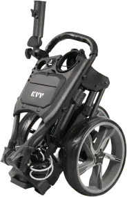 KVV 3 Wheel Golf Push Cart Ultra Lightweight Smallest Folding Size, New-Version Scorecard Holder