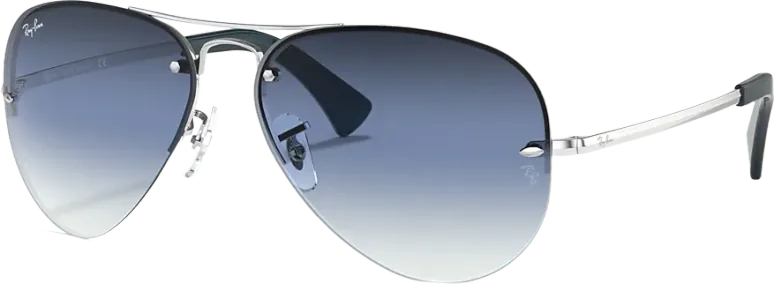 Ray-Ban RB3449 Sunglasses Polished Silver/Grey (RB3449)